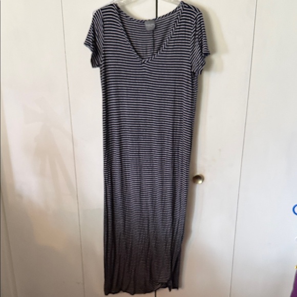Olivia Rae Navy and White Striped Maxi Dress - Picture 1 of 2